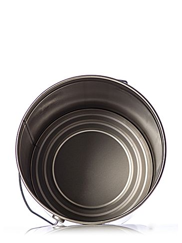 5 gallon black steel open-head pail