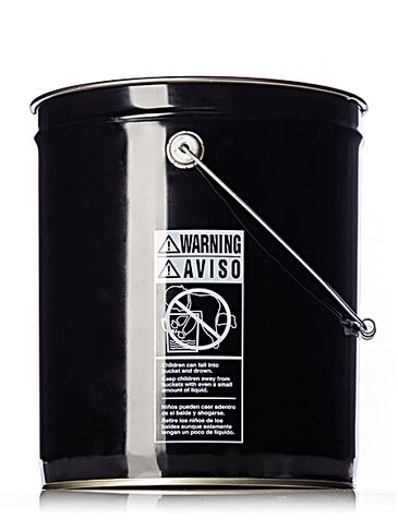 5 gallon black steel open-head pail