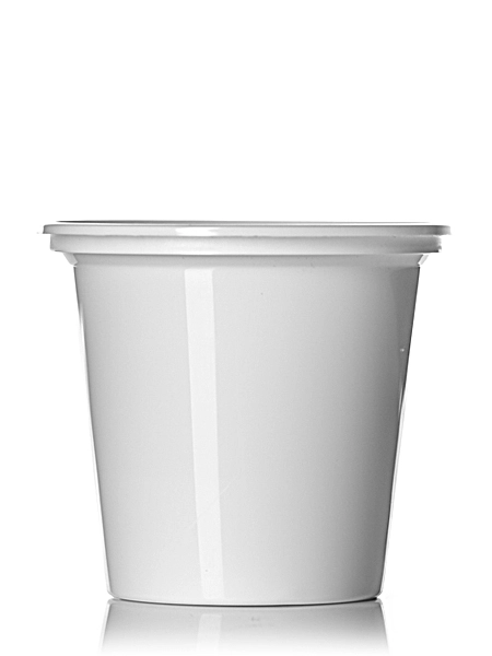 6 oz White PP Plastic Round Tub – T005W