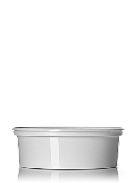 8 oz White PP Plastic Round Tub – T006W