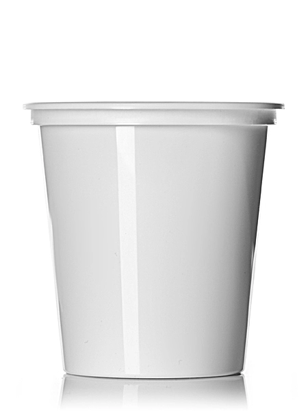 8.9 oz White PP Plastic Round Tub – T007