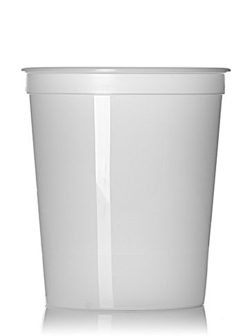 32 oz natural-colored HDPE plastic round tub