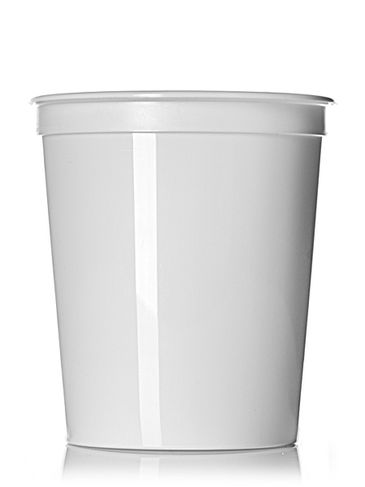 32 oz white HDPE plastic round tub