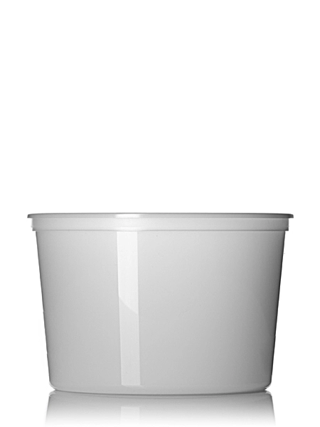 64 oz Natural-Colored PP Plastic Round Tub – T026
