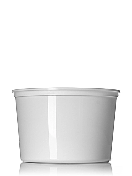 64 oz White PP Plastic Round Tub – T027