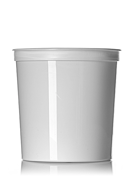 70 oz White PP Plastic Round Tub – T034