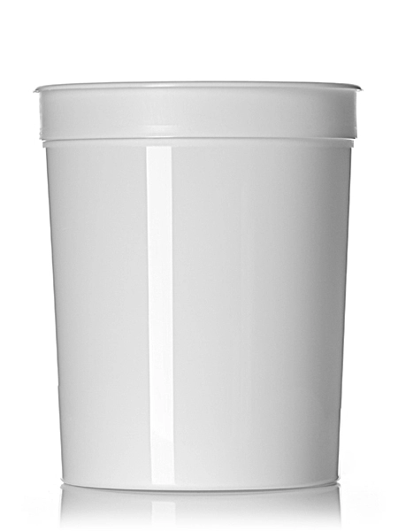 96 oz White PP Plastic Round Tub – T039