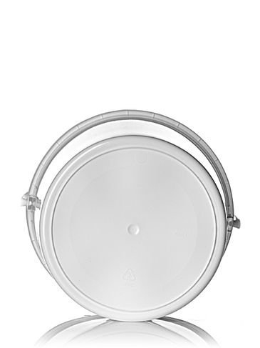 160 oz white HDPE plastic round tub with handle