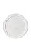 White HDPE plastic 3.5625 inch flat tub lid