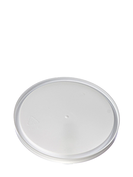 White LDPE Plastic 4.625 Inch Recessed Tub Lid – T068