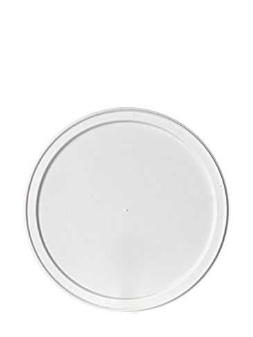White PP plastic 4.5 inch flat round tub lid for T032 and T033