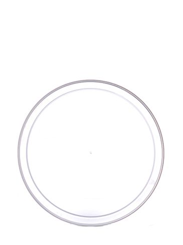 Natural-colored LDPE plastic 4.625 inch flat tub lid