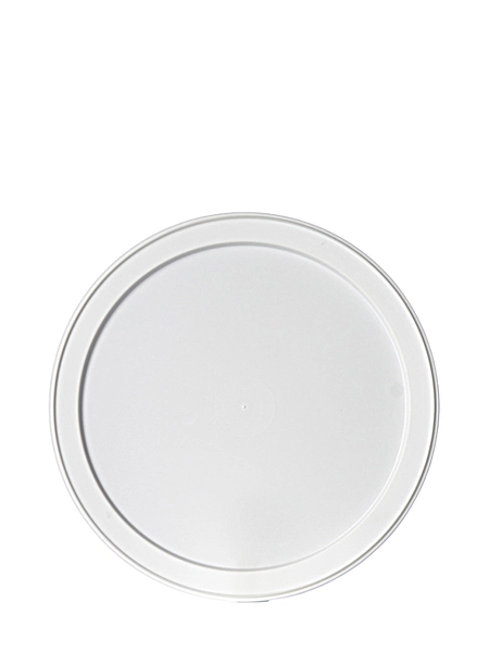 White LDPE Plastic 6.1875 Inch Flat Tub Lid – T074