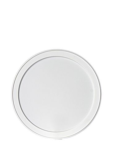 White LDPE plastic 6.1875 inch flat tub lid