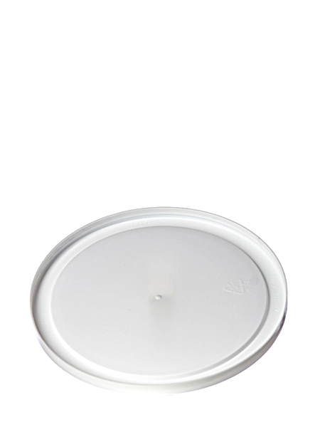 White LDPE Plastic 6.1875 Inch Flat Tub Lid – T074