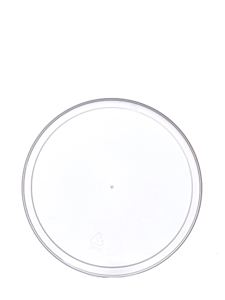 Natural-Colored LDPE Plastic 6.625 Inch Flat Tub Lid – T076