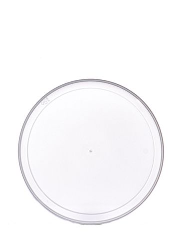 Natural-colored LDPE plastic 5.9375 inch long-skirted tub lid