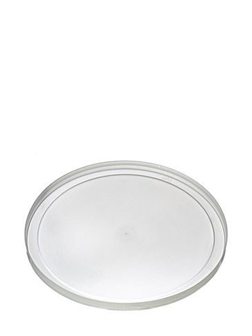 Natural-colored LDPE plastic 8.625 inch flat tub lid