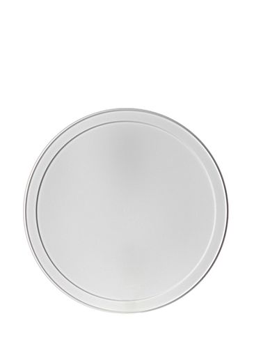 White LDPE plastic 8.625 inch flat tub lid